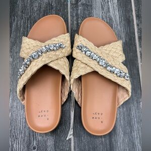 NWT A New Day Almond Bling Sandals